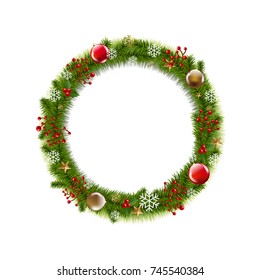 Merry Christmas Whreat With Gradient Mesh, Vector Illustration