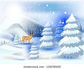 Merry Christmas, winter background Landscape. winter sale