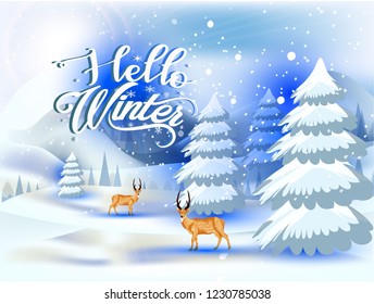 Merry Christmas, winter background Landscape. winter sale