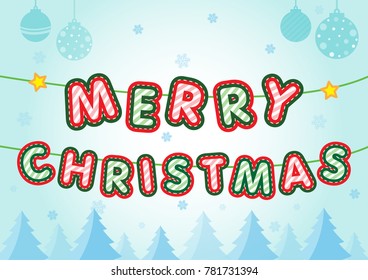 merry christmas winter background.text vector illustration.