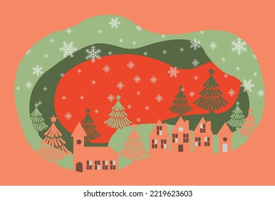 Merry Christmas winter composition paper vector illustrator design image