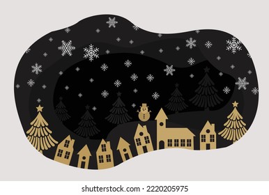 Merry Christmas winter composition paper vector illustrator design image