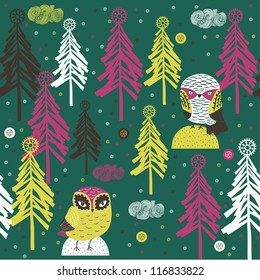 Merry Christmas winter forest