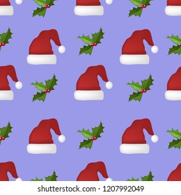Merry Christmas winter holiday backgrounds. Collection of seamless patterns. Vector illustration.