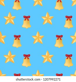 Merry Christmas winter holiday backgrounds. Collection of seamless patterns. Vector illustration.