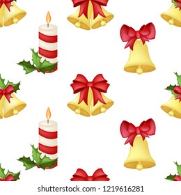 Merry Christmas winter holiday backgrounds. Collection of seamless patterns. Vector illustration.