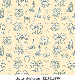 Merry Christmas winter holiday backgrounds. Collection of seamless patterns. Vector illustration.