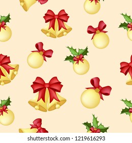 Merry Christmas winter holiday backgrounds. Collection of seamless patterns. Vector illustration.