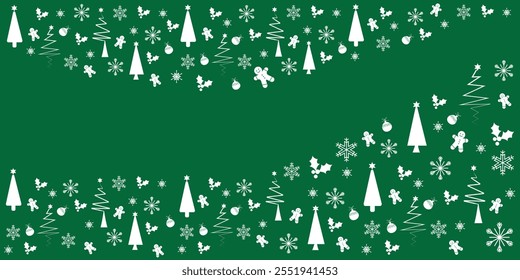 Merry Christmas and winter holiday pattern. Decorative illustration for Christmas design. Vector illustration.