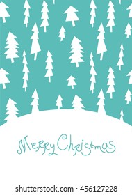 Merry Christmas. Winter landscape. Vector illustration.