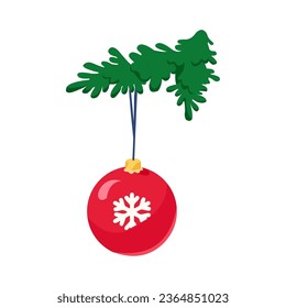 Merry Christmas and winter season on red background.Green christmas decorated with gift box and santa Claus in sleigh.Paper art vector illustration.