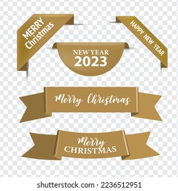 Merry Christmas , Winter and snow design for Tags set, Ribbon elements,  Vector Banner, badges and labels isolated. can be use for ad, cover , sale template design