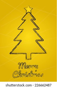 Merry Christmas wish card as vector illustration