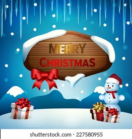Merry Christmas wish card as vector illustration