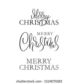 Merry Christmas wish quote hand written calligraphy. Xmas slogan. New Year stylized sketch typography. Winter holiday banner, poster, greeting card vector design element