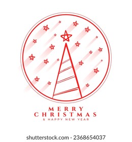 merry christmas wishes background with xmas pine tree vector
