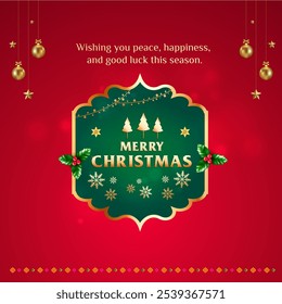 Merry Christmas Wishes Greeting Template Vector Design. Merry, joy, Seasons Greeting, Xmas