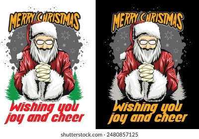 Merry Christmas wishing you joy and cheer t shirt design and graphics design