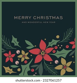 Merry Christmas a Wonderful New Year Greeting Card