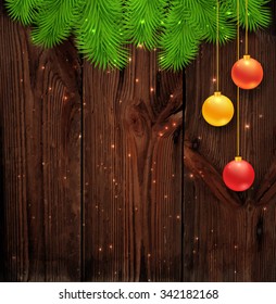 Merry Christmas wood background. Chrictmas design made in vector