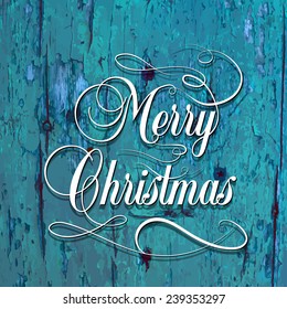 Merry christmas wood background. Vector illustration. EPS