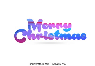 merry christmas word with pink blue color suitable for card icon or typography logo design