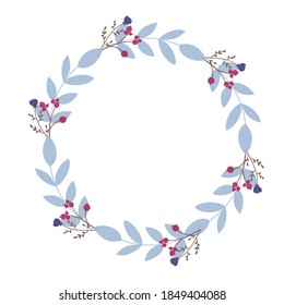 Merry Christmas wreath circle with berry. design vector isolated.