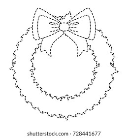 merry christmas wreath crown with bow