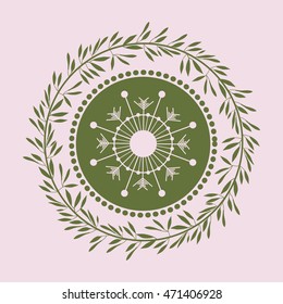 merry christmas wreath decoration vector illustration design