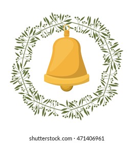 merry christmas wreath decoration vector illustration design
