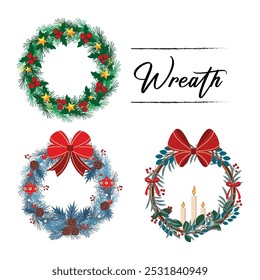 Frohe Weihnachtskranz Design Elemente