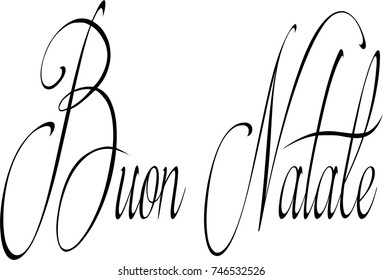 Merry Christmas writen in Italian written on a white Background