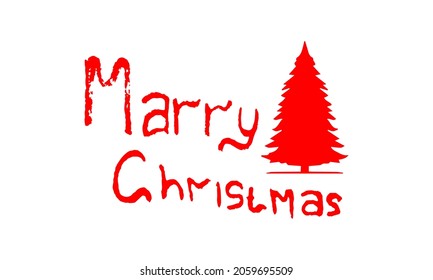 Merry Christmas writing also has a fir tree, good for celebrating religious holidays