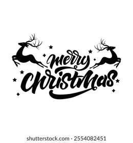 Merry Christmas writing vector with attractive style