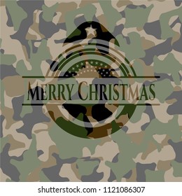 Merry Christmas written on a camouflage texture