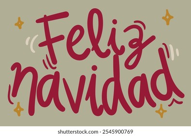 merry christmas written in spanish with green background and red letters