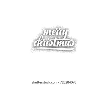 Merry Christmas, xmas badge with handwritten lettering, Lettering design card template Creative typography for Holiday Greeting Gift Poster