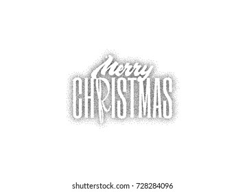 Merry Christmas, xmas badge with handwritten lettering, Lettering design card template Creative typography for Holiday Greeting Gift Poster