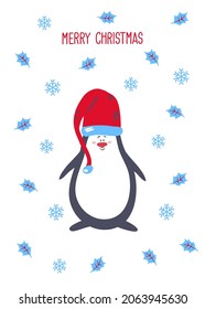 merry christmas xmas happy new year festive greeting card template background in  blue red and white color palette, vector illustration graphic