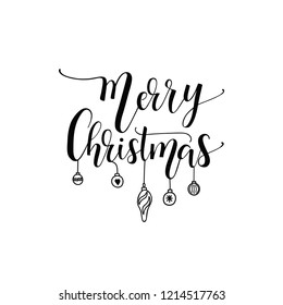 Merry Christmas. Xmas holiday script lettering design. calligraphy vector illustration.