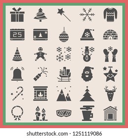 Merry Christmas (xmas) stuff glyph solid icon set, vector, illustration
