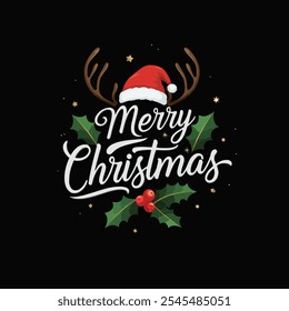 Feliz Navidad Vector de tripografía de Navidad