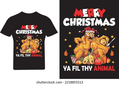 Merry christmas ya fil thy animal T Shirt, Thanksgiving T Shirt, Turkey Shirt,