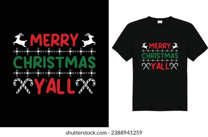 Merry Christmas Y'all , Christmas Beer Shirt, Christmas Beer T-Shirt Design, Merry Christmas Family Shirts