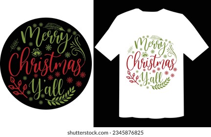 Merry Christmas Y'all  Ornament Svg, Ornament T Shirt