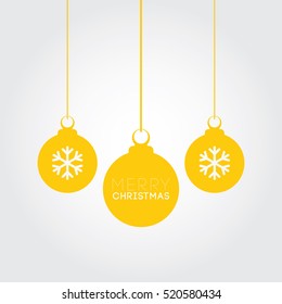 Merry Christmas Yellow Balls Decoration