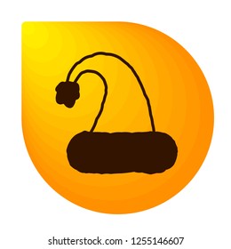 Merry Christmas yellow icon in the form of a drop. Winter icon in beautiful gradient design isolated on white background. New year sign vector illustration. Christmas Santa Claus hat symbol.