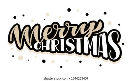 Merry Christmas to you - beautiful hand drawn lettering postcard banner
