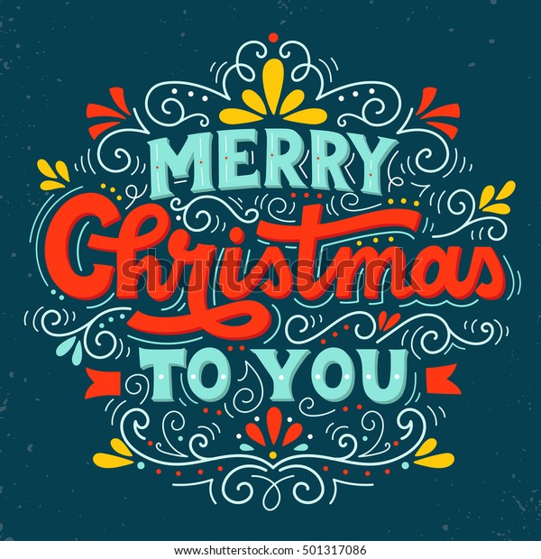 Merry Christmas You Hand Drawn Winter Stock Vector (Royalty Free ...