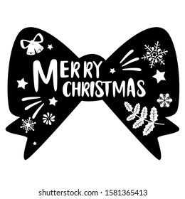 merry christmas,Christmas ornaments and Happy New Year,new year Vector emblem, snowflake ,Christmas elements English phrases,Bell,Bow,star,